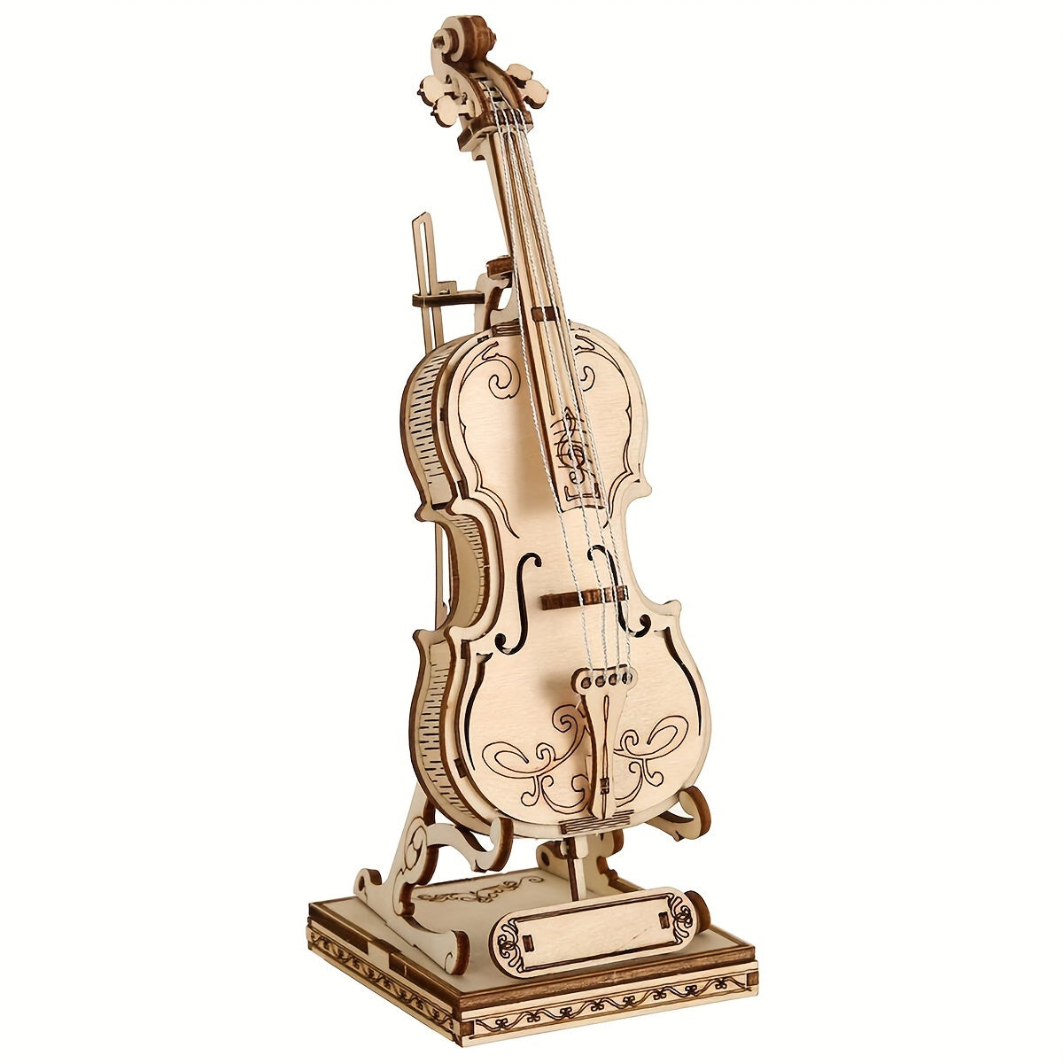 DIY Laser Cut 3D Wooden Violin Model - Assembly Puzzle Kit Brain Teaser Ornament DIY Laser Cut 3D Wooden Violin Model - Assembly Puzzle Kit Brain Teaser Ornament